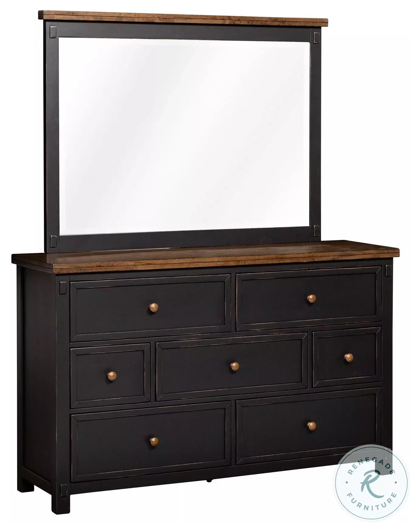 A-America Stormy Ridge Dresser & Mirror, Chicory / Black