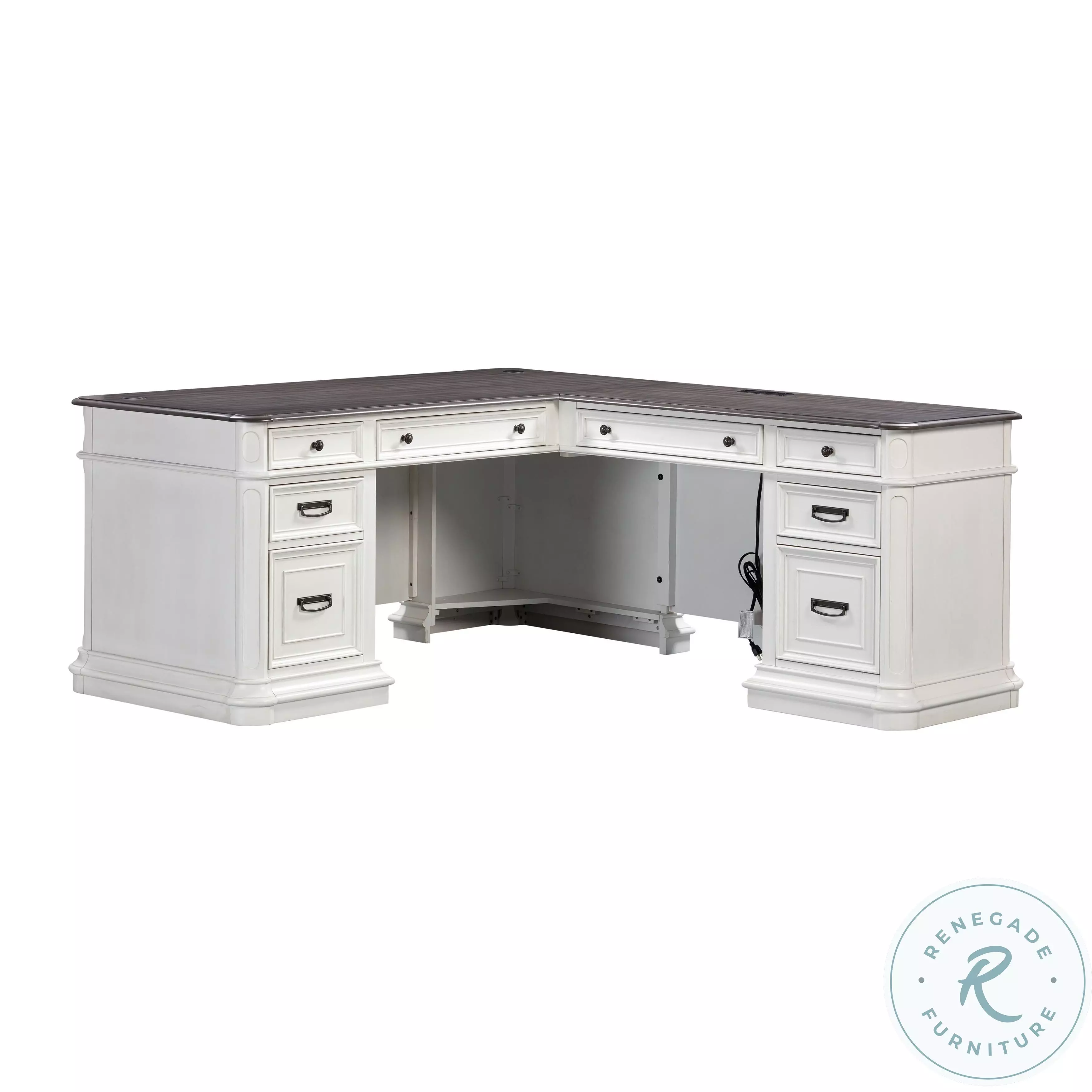 Roanoke White L-Shaped Desk | H362-50-55 | HomeGalleryStores.com