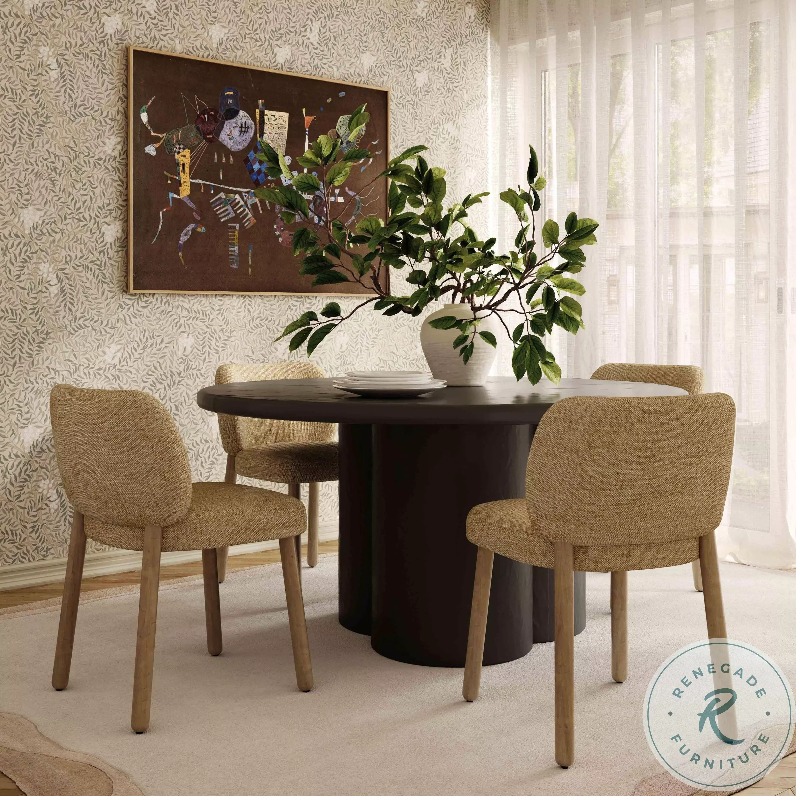 Foxy Honey Textured Performance Fabric Dining Chair From TOV