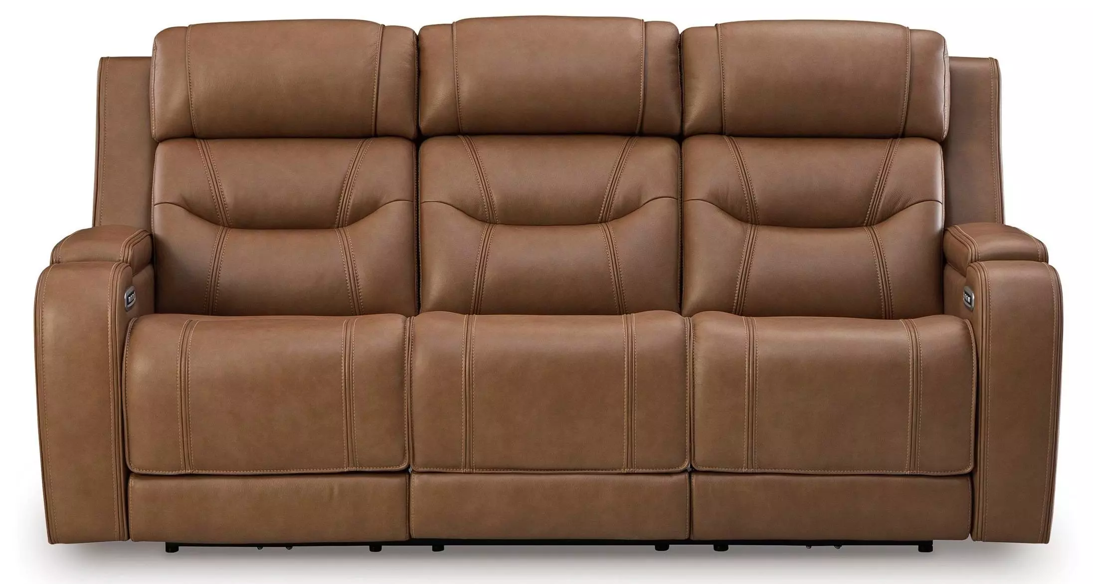 Guru Caramel Power Reclining Loveseat with Audio Seating From