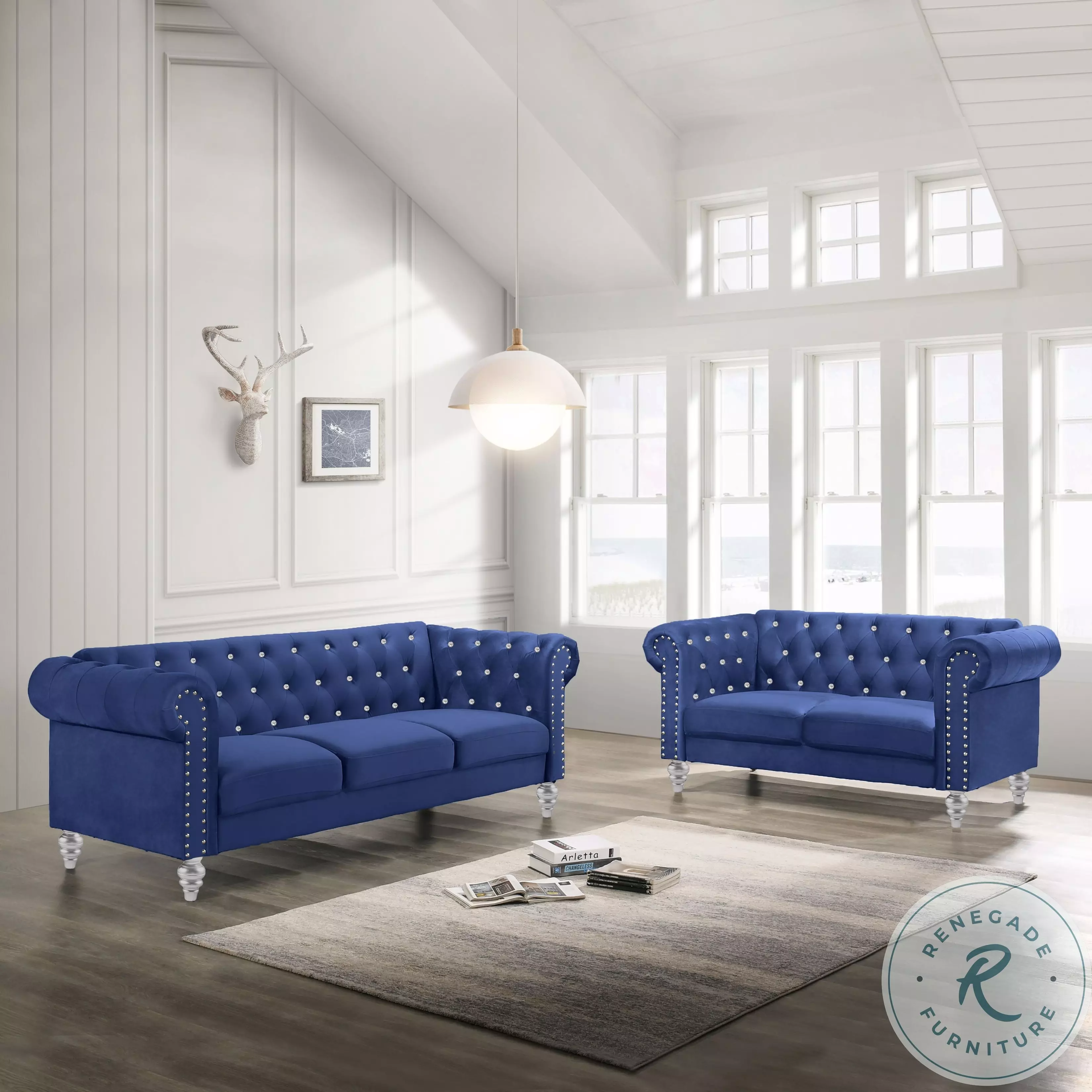 Emma Royal Blue Living Room Set From Home Gallery Stores | Home