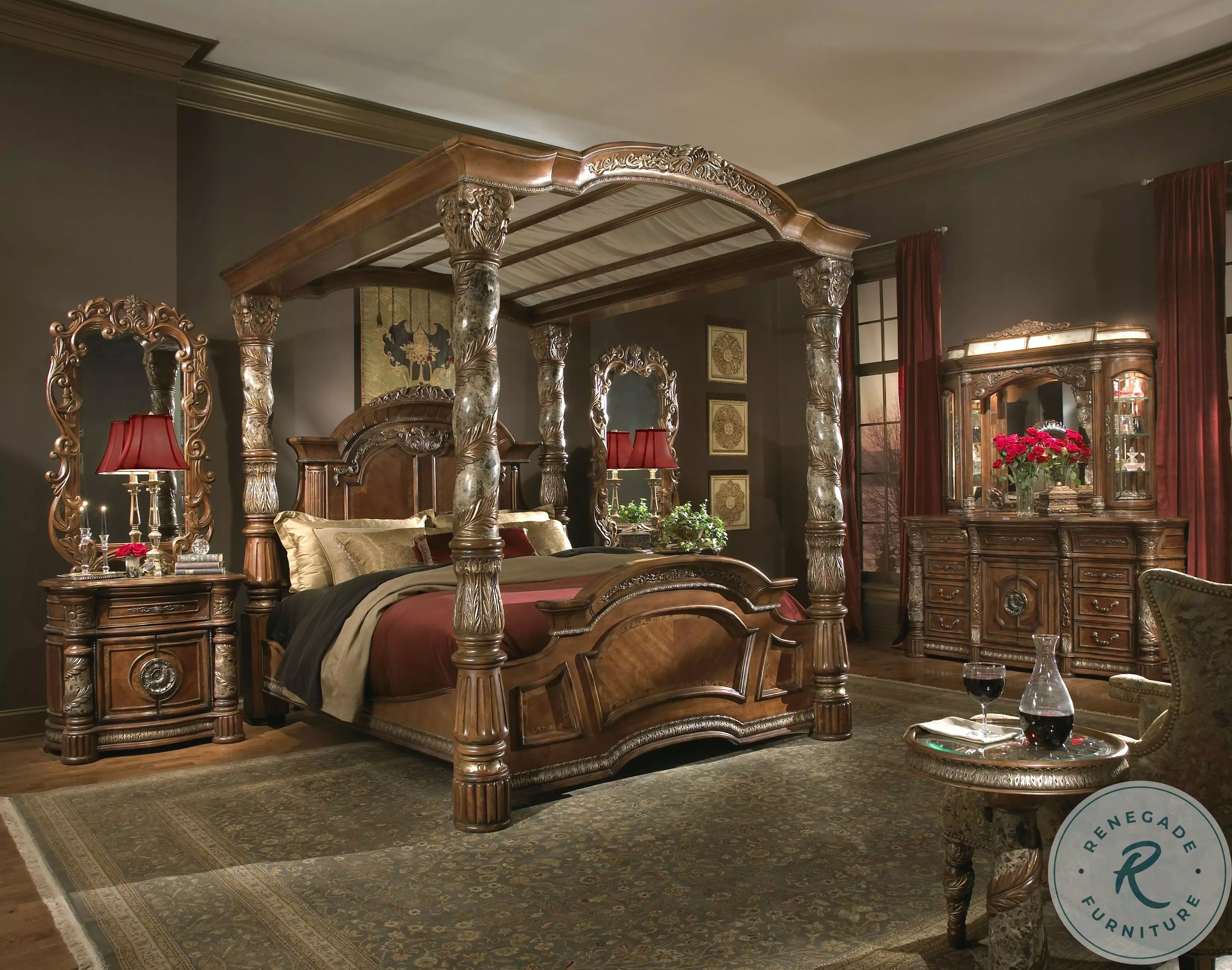 Villa Valencia Classic Chestnut Bedside Chest From Home Gallery